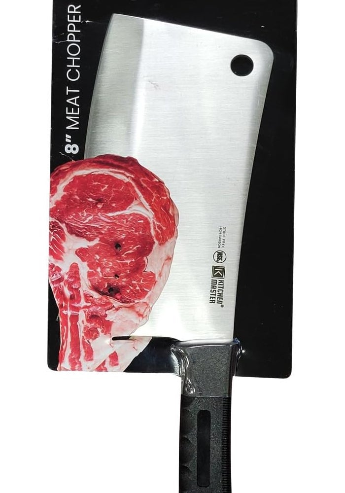 Kitchen Master 8 Inch Stainless Steel Meat Cleaver - Professional Butcher Chopping Knife - Image 3